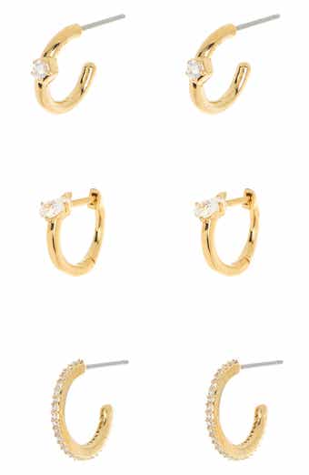 Nadri Assorted 3-Pack CZ Huggie Hoop Earrings