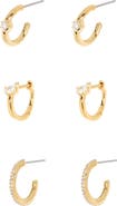 Nadri Assorted 3-Pack CZ Huggie Hoop Earrings