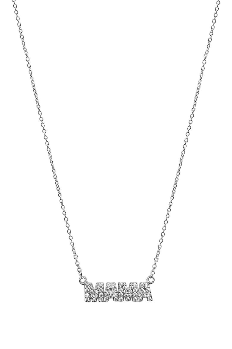 Swarovski Crystal Mama Necklace, Main, color, SILVER