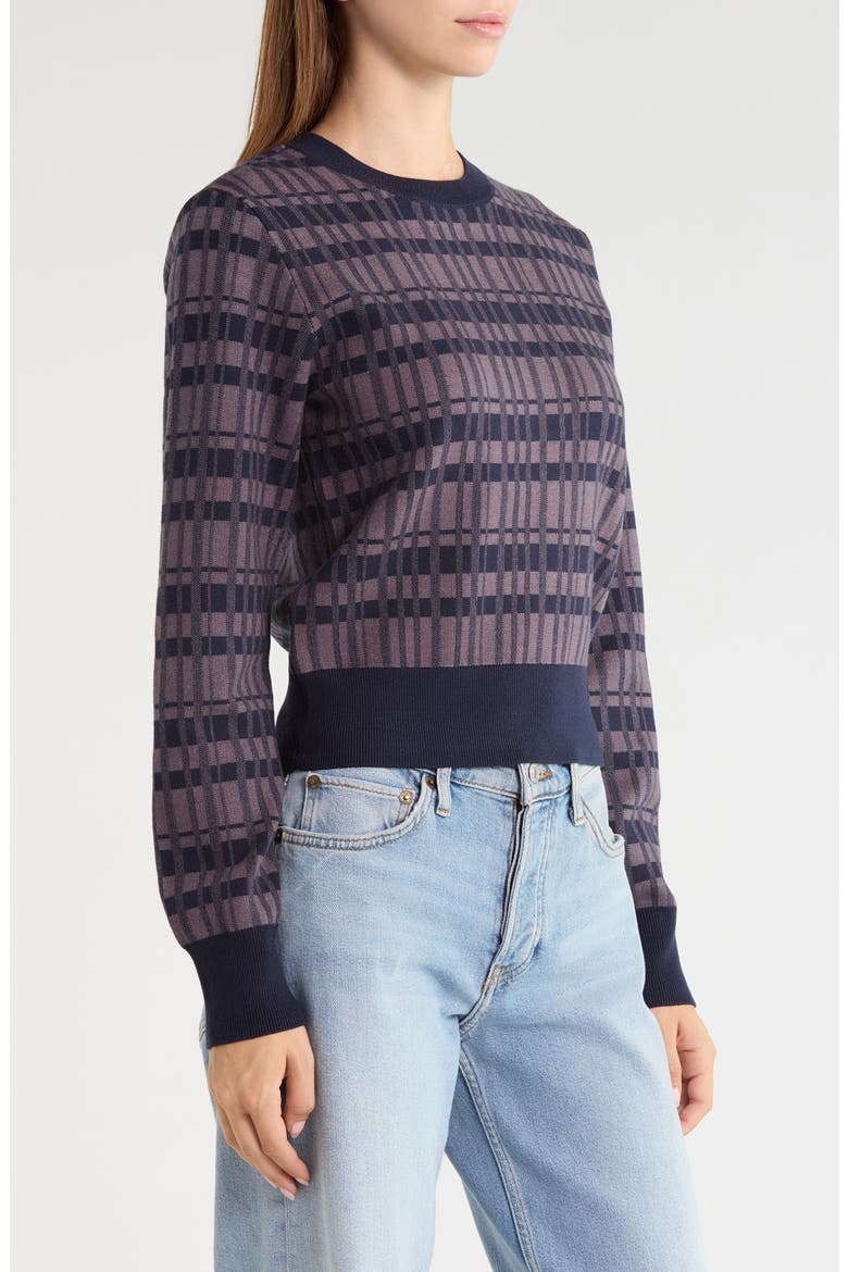 The Henry Plaid Crewneck Sweater, Alternate, color, NAVY PLAID