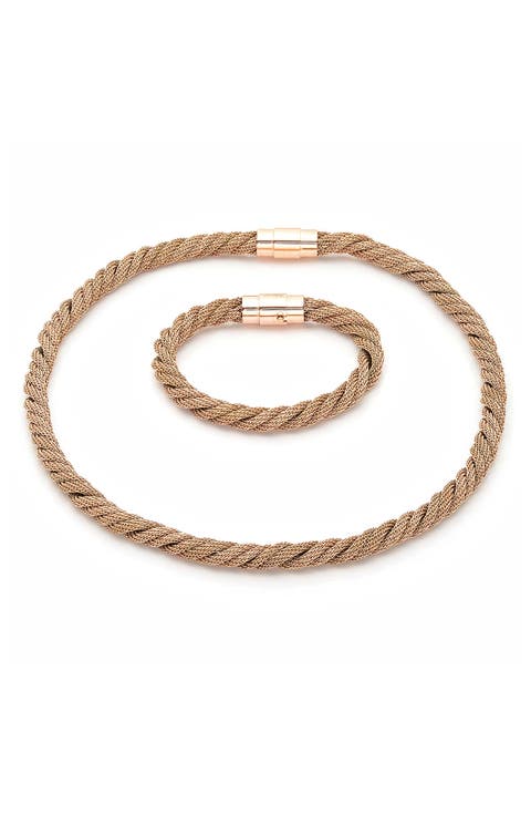 Mesh Chain Bracelet & Necklace Set