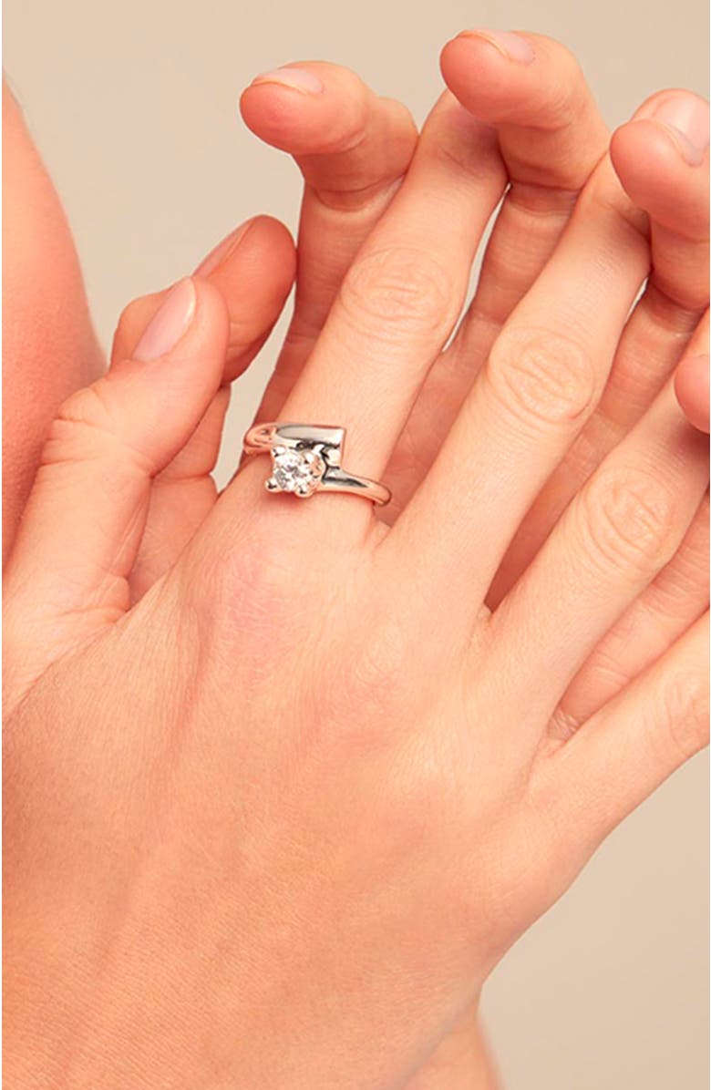 UNODE50 Classic White Sparkle Ring, Alternate, color, Silver