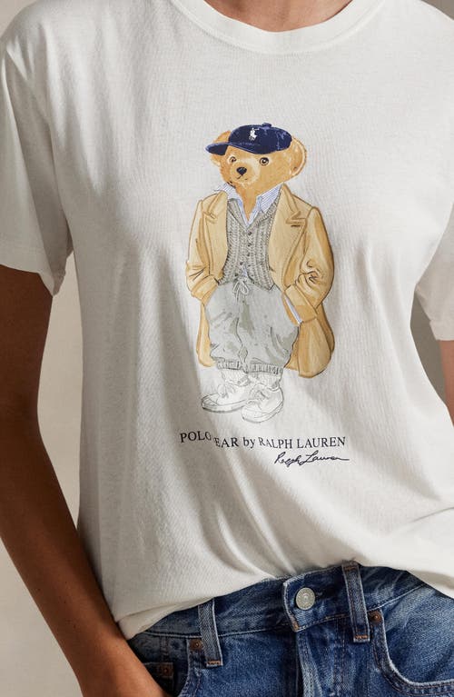 Polo Ralph Lauren Ivory Cotton Jersey T-shirt With Iconic Embroidered Polo Bear In White
