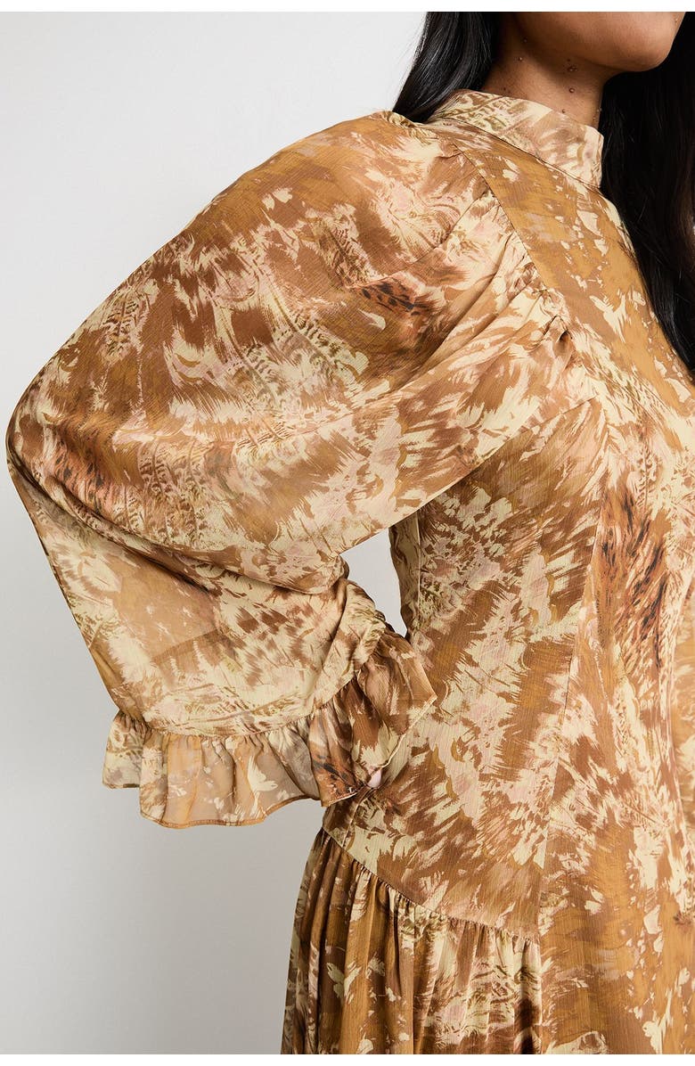 Warehouse Romantic Chiffon Sleeve Midaxi Dress, Alternate, color, Neutral