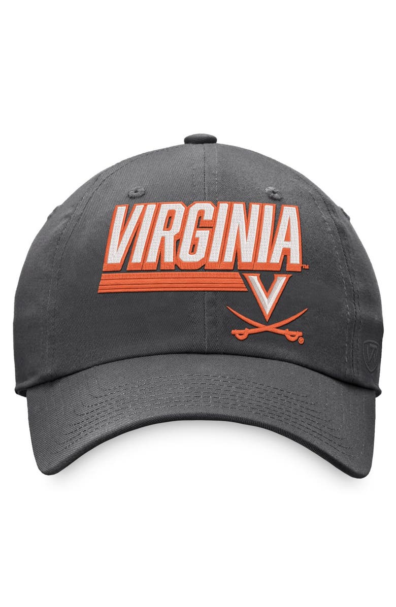 TOP OF THE WORLD Men's Top of the World Charcoal Virginia Cavaliers Slice Adjustable Hat, Alternate, color, 