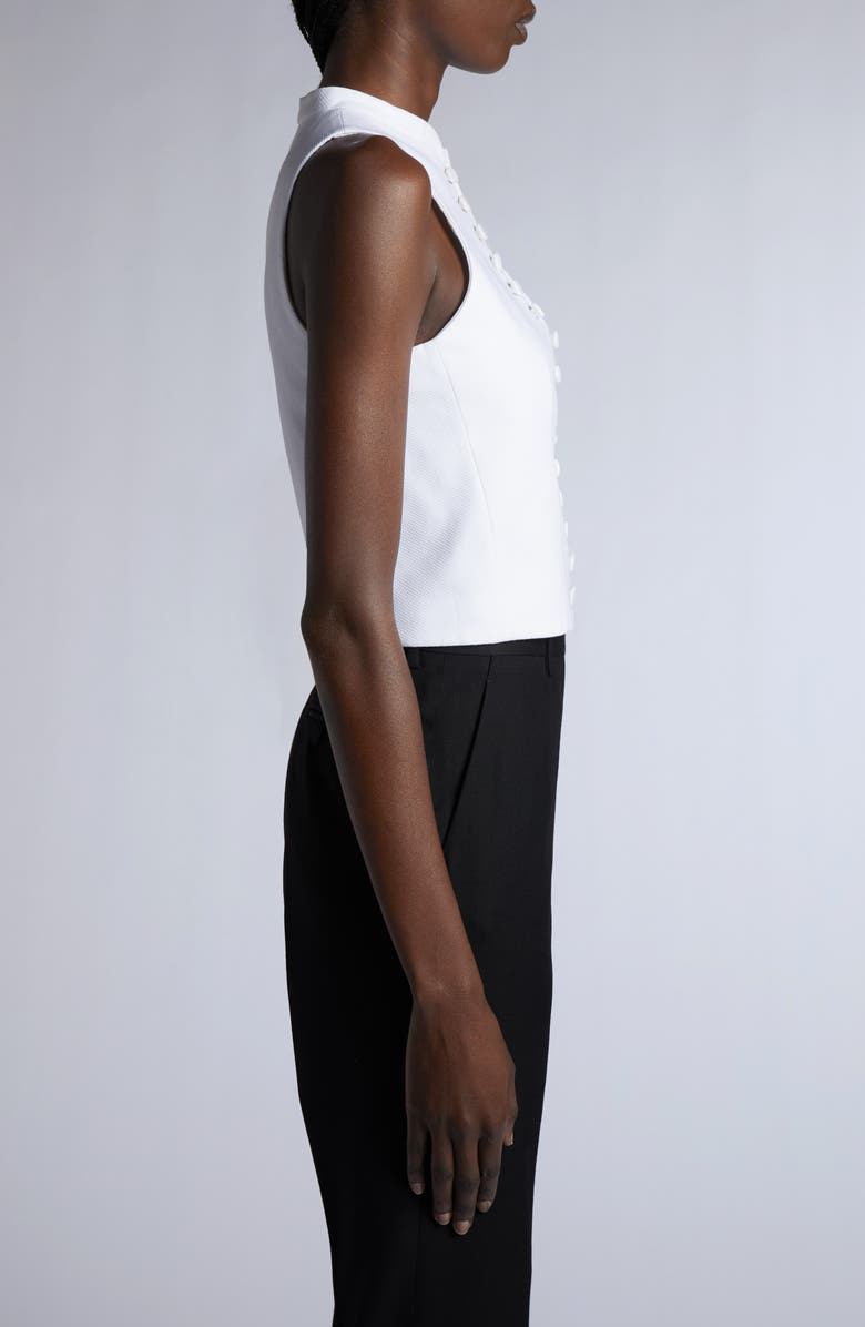 TOM FORD Cotton Piqué Fitted Vest, Alternate, color, White