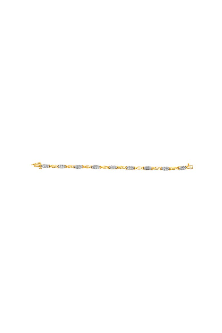 10K Yellow Gold 1.00 Cttw Round-Cut Diamond Spiral Link Bracelet, Alternate, color, Yellow