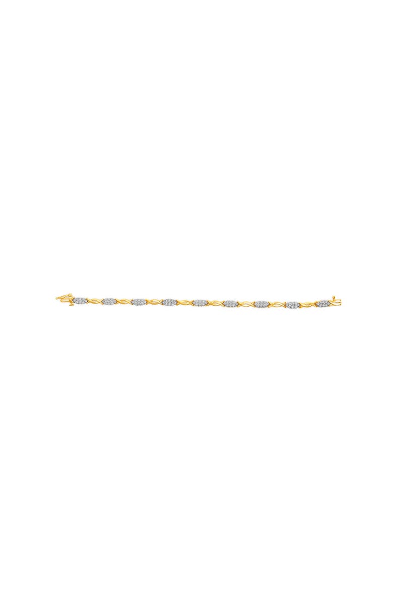 Haus of Brilliance 10K Yellow Gold 1.00 Cttw Round-Cut Diamond Spiral Link Bracelet, Alternate, color, Yellow