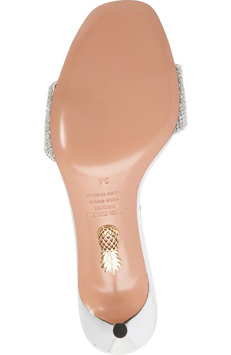 Aquazzura Wonderland Embellished Slide Sandal, Alternate, color, Silver
