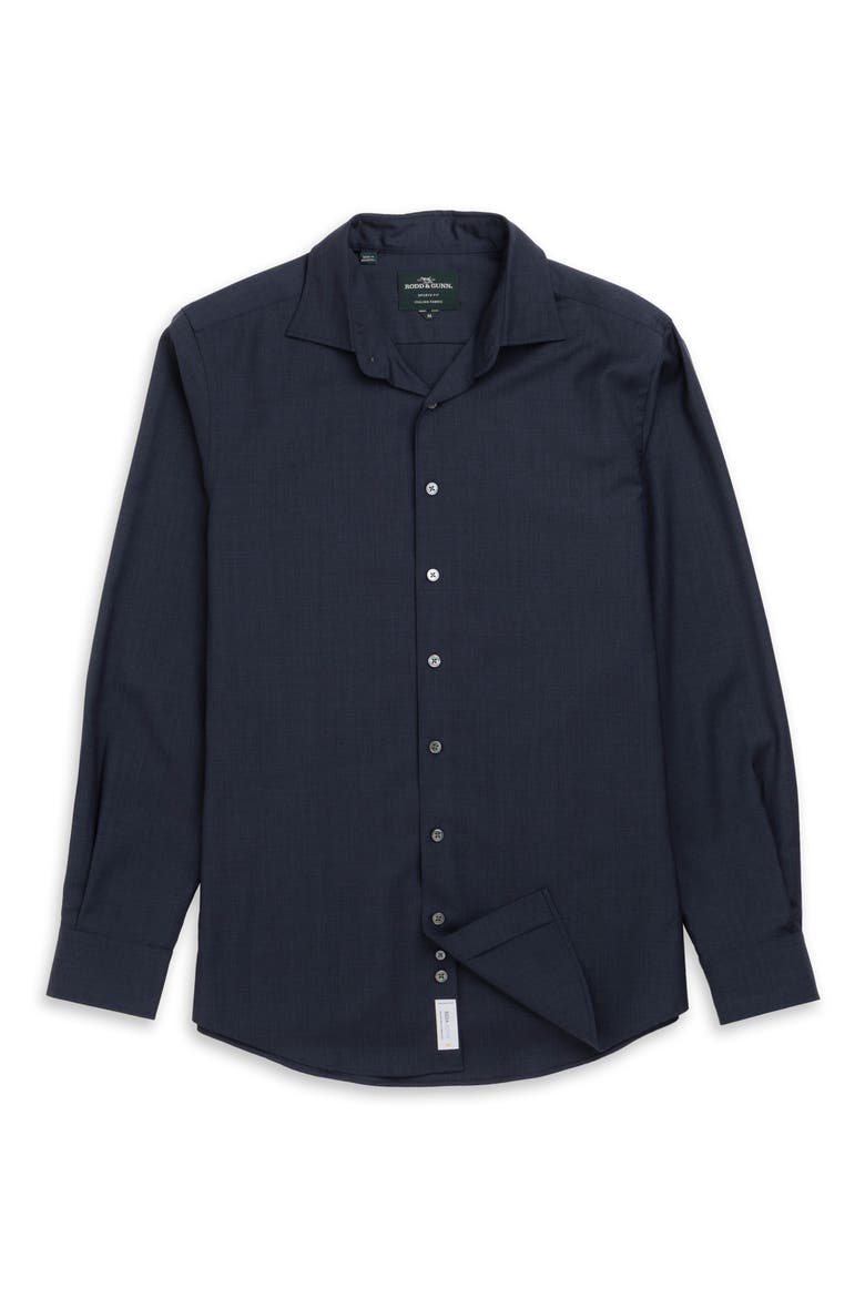 Esk Valley Wool Mélange Button-Up Shirt, Alternate, color, ECLIPSE