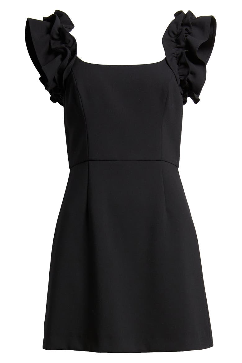 Whisper Ruffle Sleeve Minidress, Alternate, color, BLACKOUT