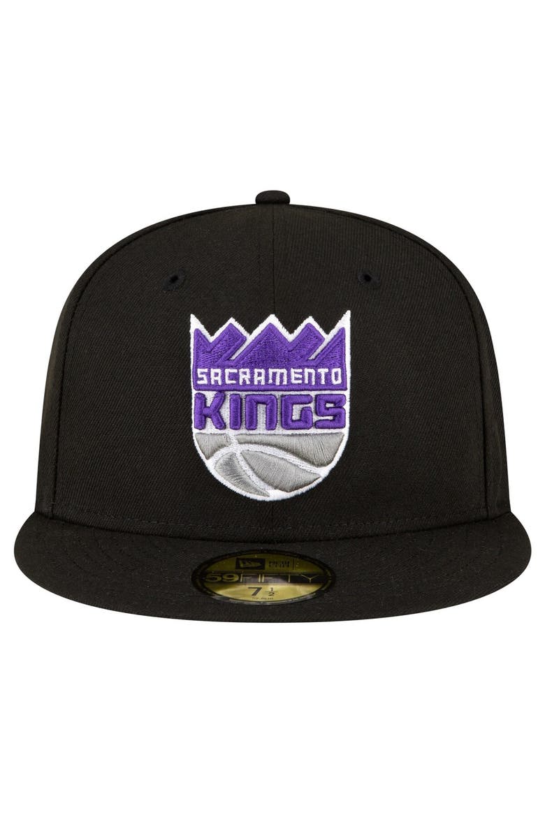 Men's New Era Black Sacramento Kings 59FIFTY Fitted Hat, Alternate, color, Black