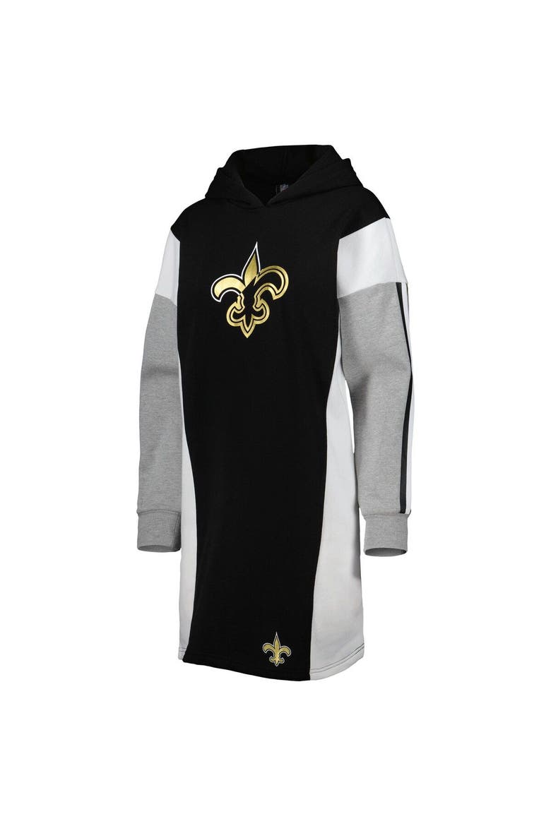 Women's G-III 4Her by Carl Banks Black New Orleans Saints Bootleg Long Sleeve Hoodie T-Shirt Dress, Alternate, color, Black