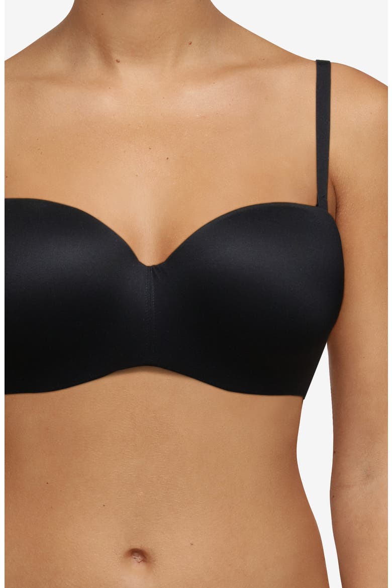 Norah Padded Strapless Underwire Bra, Alternate, color, BLACK