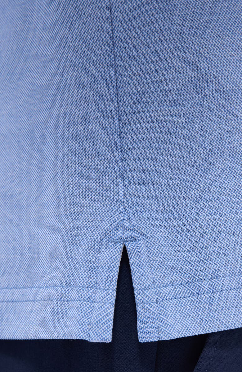 Bugatchi Bird's Eye Leaf Pattern Cotton Polo, Alternate, color, Classic Blue