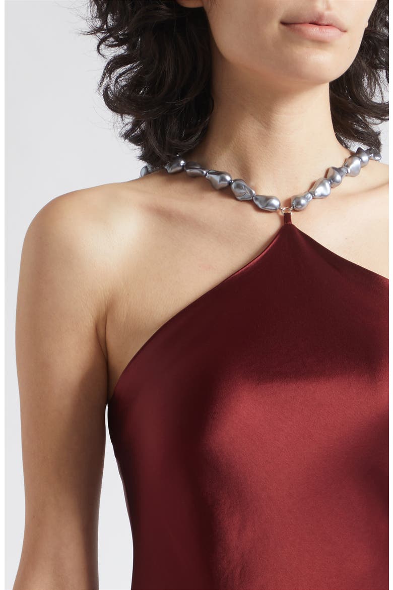 Cadence Halter Neck Gown, Alternate, color, PINOT