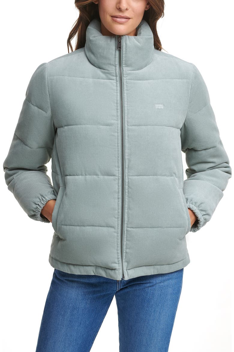 Levi's® Corduroy Puffer Jacket, Alternate, color, MINT