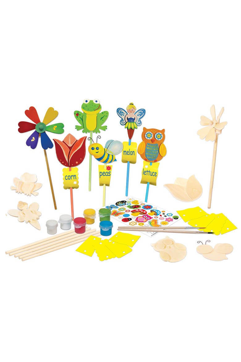Garden Decor Wood Craft & Paint Kit, Alternate, color, Multicolor