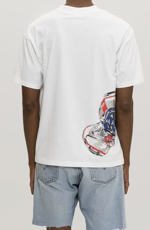 Maui And Sons Maui & Sons X Pabst Blue Ribbon Can Puff Graphic T-shirt In White