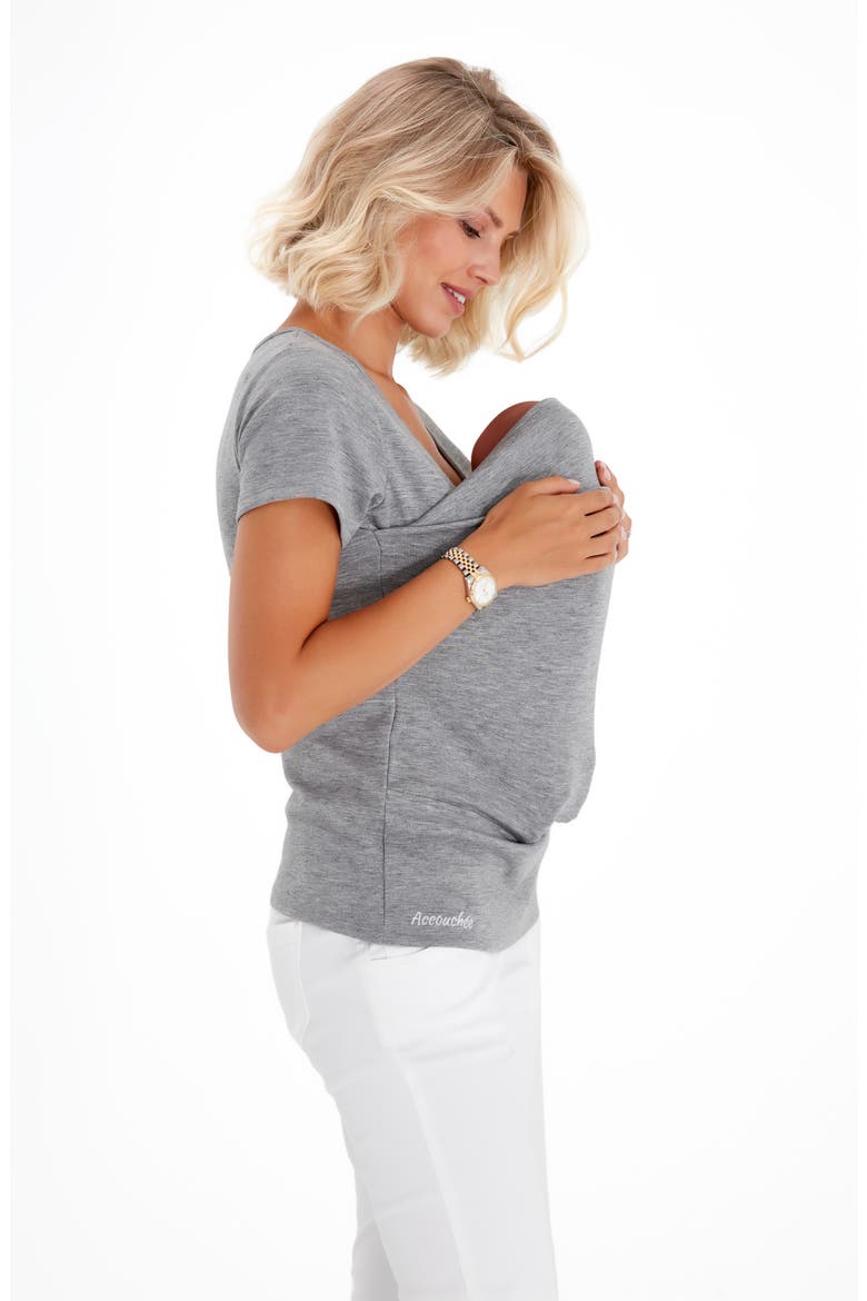 Hands Free Baby Carrier Maternity/Nursing Top, Alternate, color, GRAY