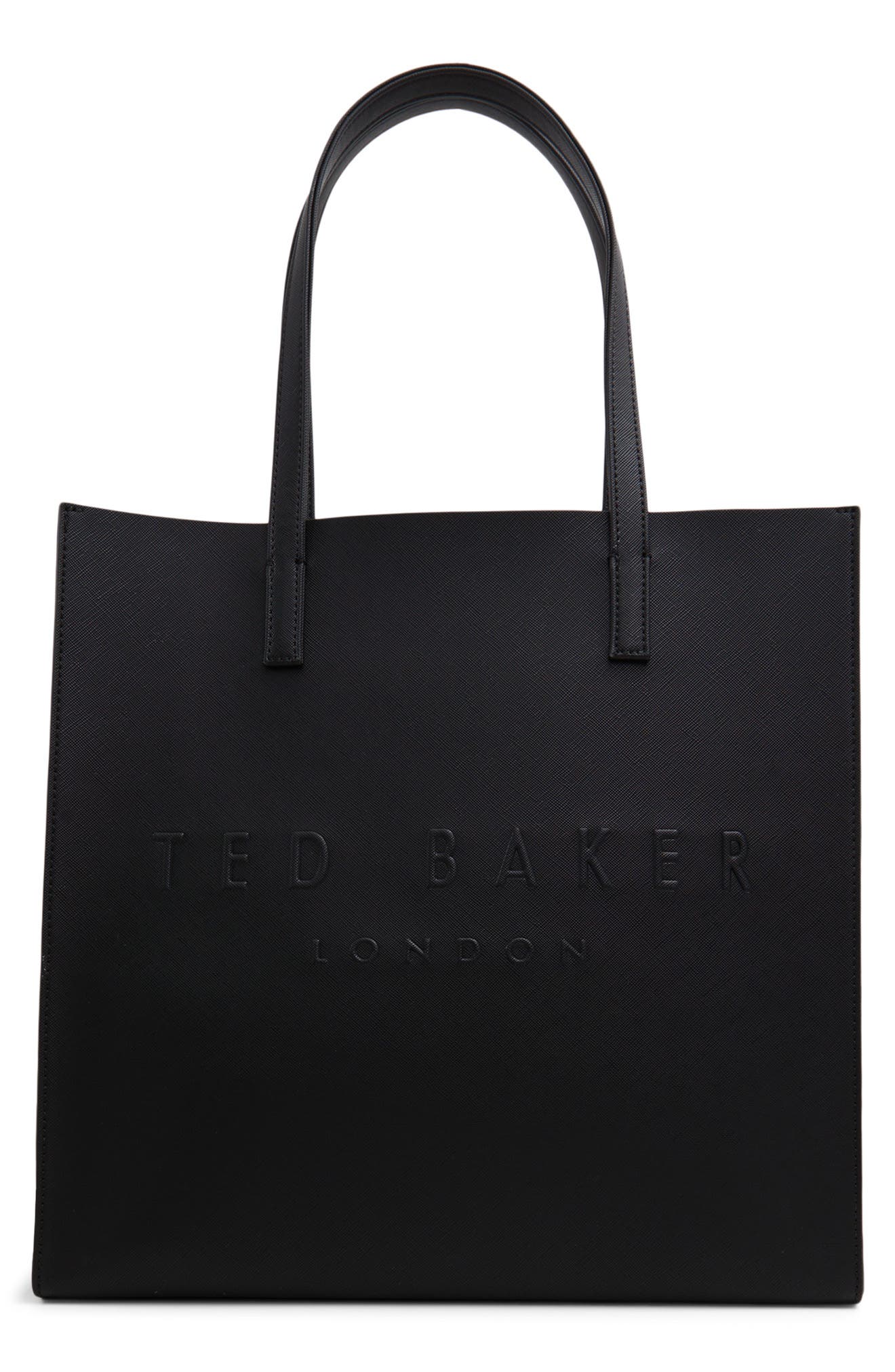 Ted Baker London Soocon Faux Leather Tote, Main, color, Black