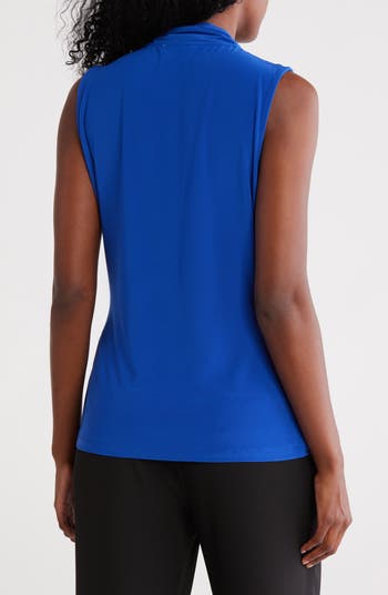 DKNY Sleeveless Knit Faux Wrap Top | Nordstromrack