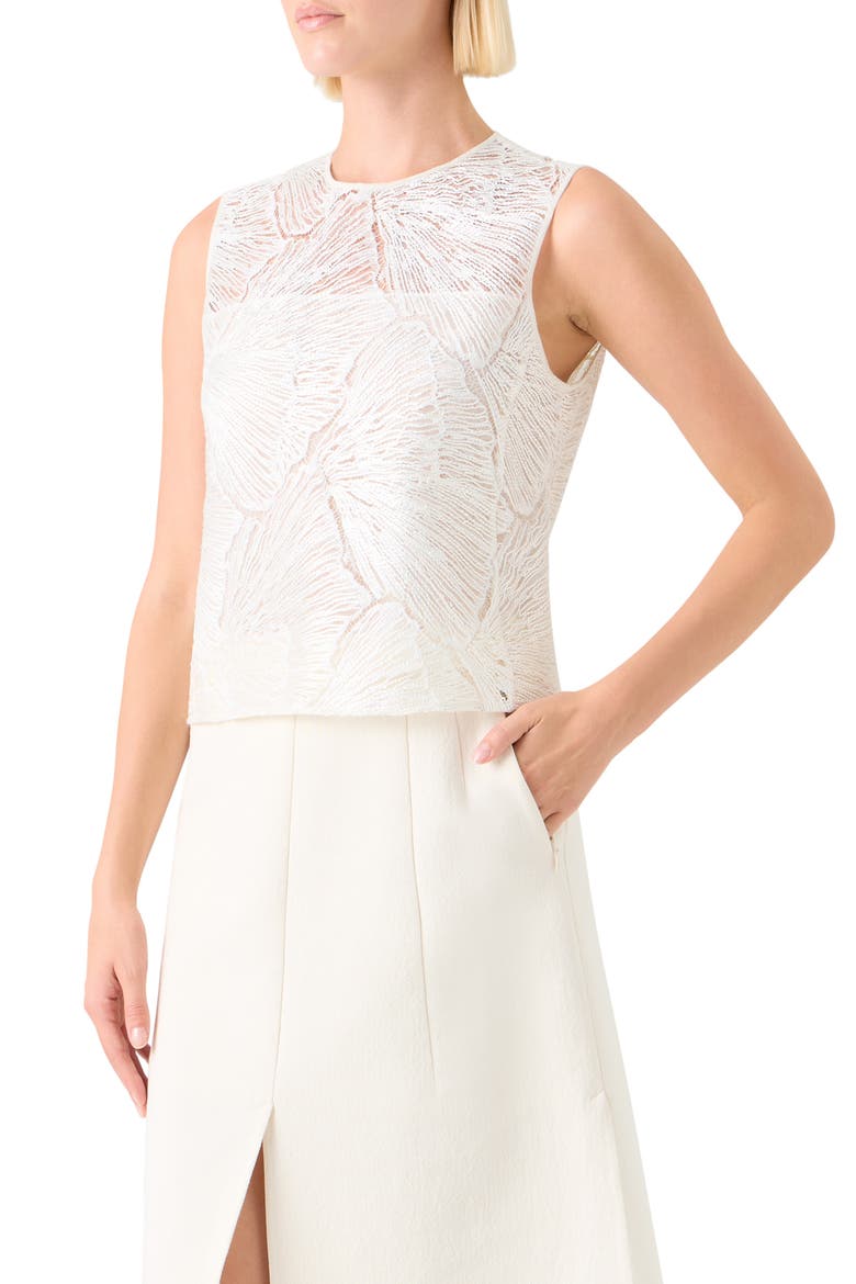 Sea Fan Lace Top, Alternate, color, ECRU