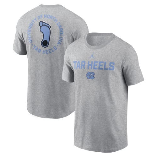 Jordan Brand Heather Gray North Carolina Tar Heels Campus 2-hit T-shirt