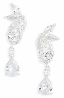 Mixed Cut Cubic Zirconia Drop Earrings