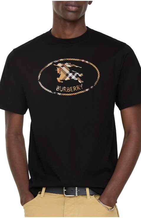 Check Knight Stamp Cotton T-shirt