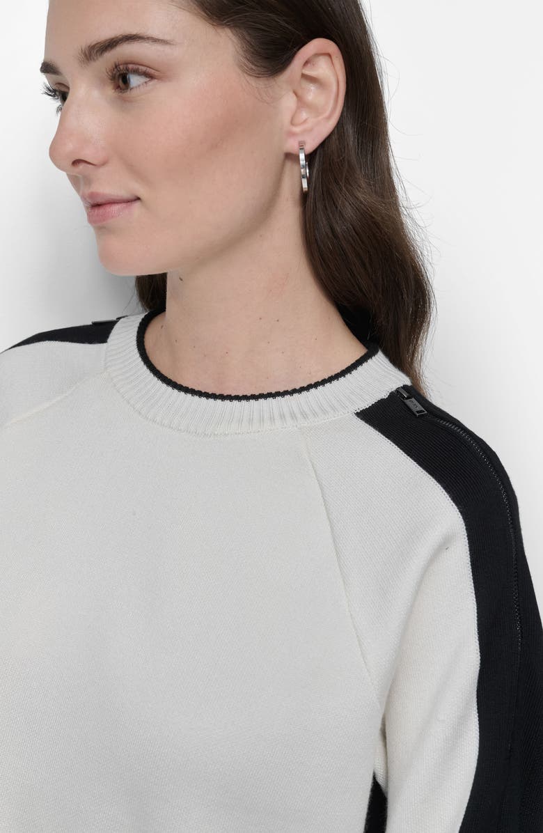 DKNY Contrast Crewneck Sweater, Alternate, color,