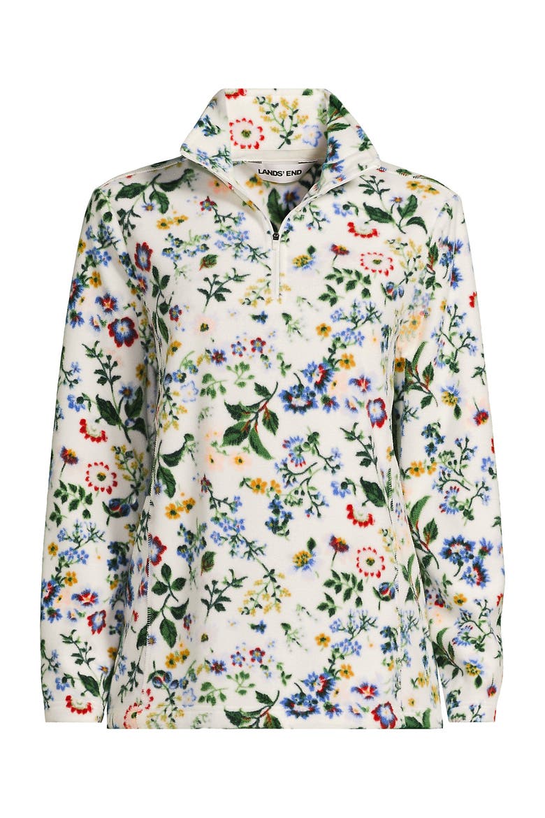 Anyweather Fleece Quarter Zip Pullover, Alternate, color, Ivory Multi Floral