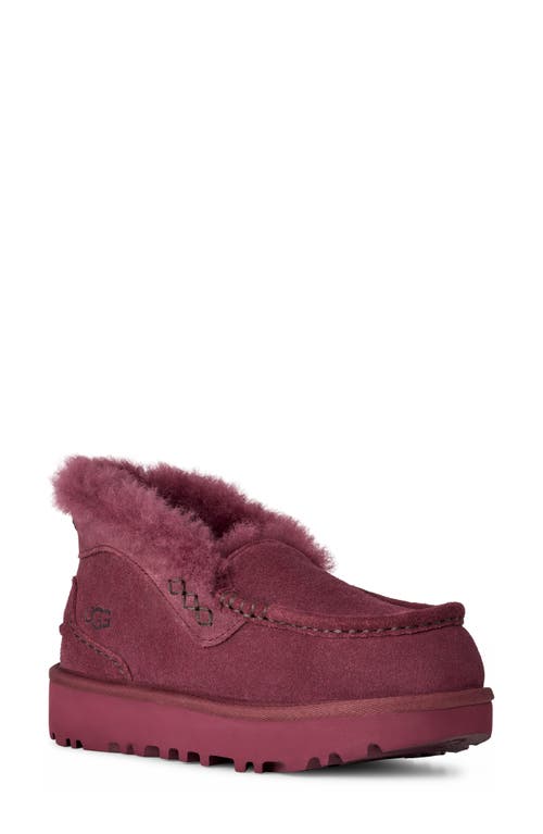 Ugg(r) Ansley Parc Genuine Shearling Platform Slipper In Burgundy