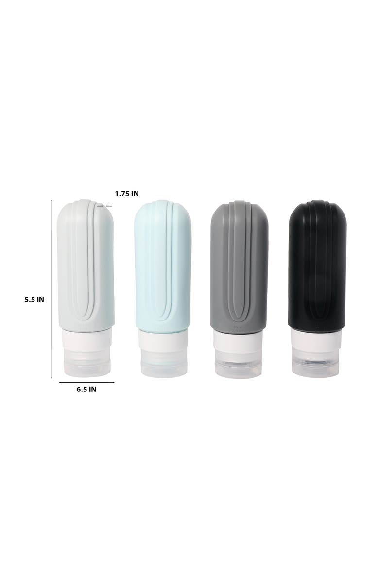 Silicone Travel Bottle Set, 4 Pack, Alternate, color, Multicolor