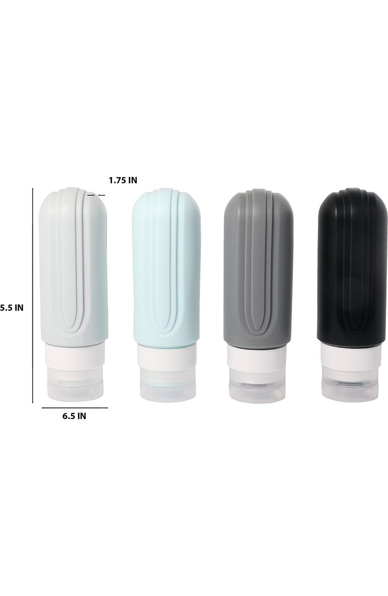 Members Only Silicone Travel Bottle Set, 4 Pack, Alternate, color, Multicolor