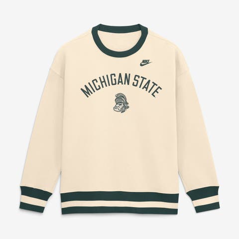 Women's Nike Natural Michigan State Spartans Oversized Legacy Arch Phoenix Sweatshirt