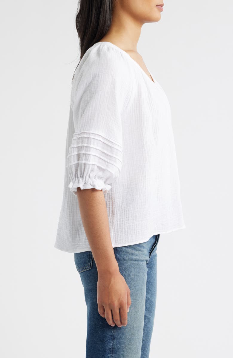 Two by Vince Camuto Cotton Gauze Puff Sleeve Top, Alternate, color, 