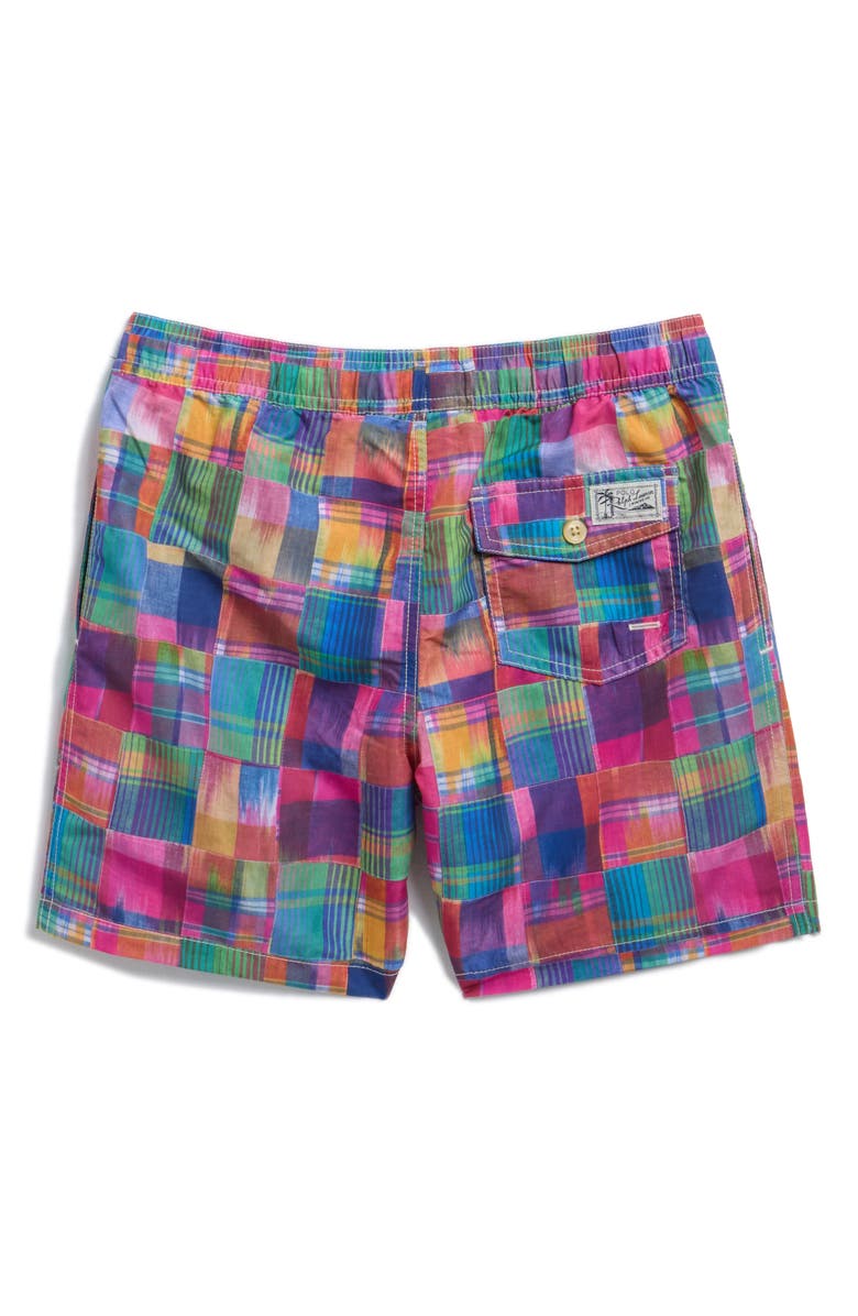 Ralph Lauren Kids' Traveler Swim Trunks, Alternate, color, Pink Multi