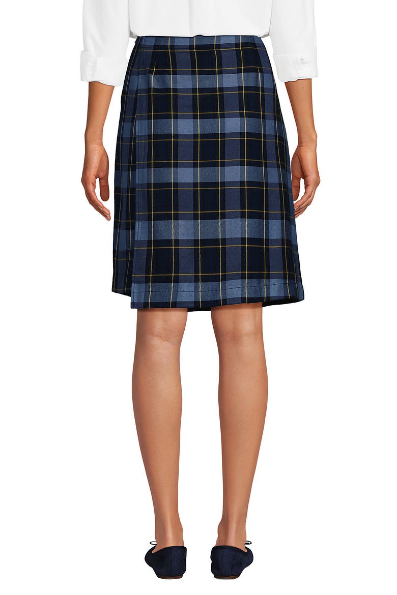 School Uniform  Plaid  A Line Tab Skort Top of Knee, Alternate, color, Classic Navy Plaid