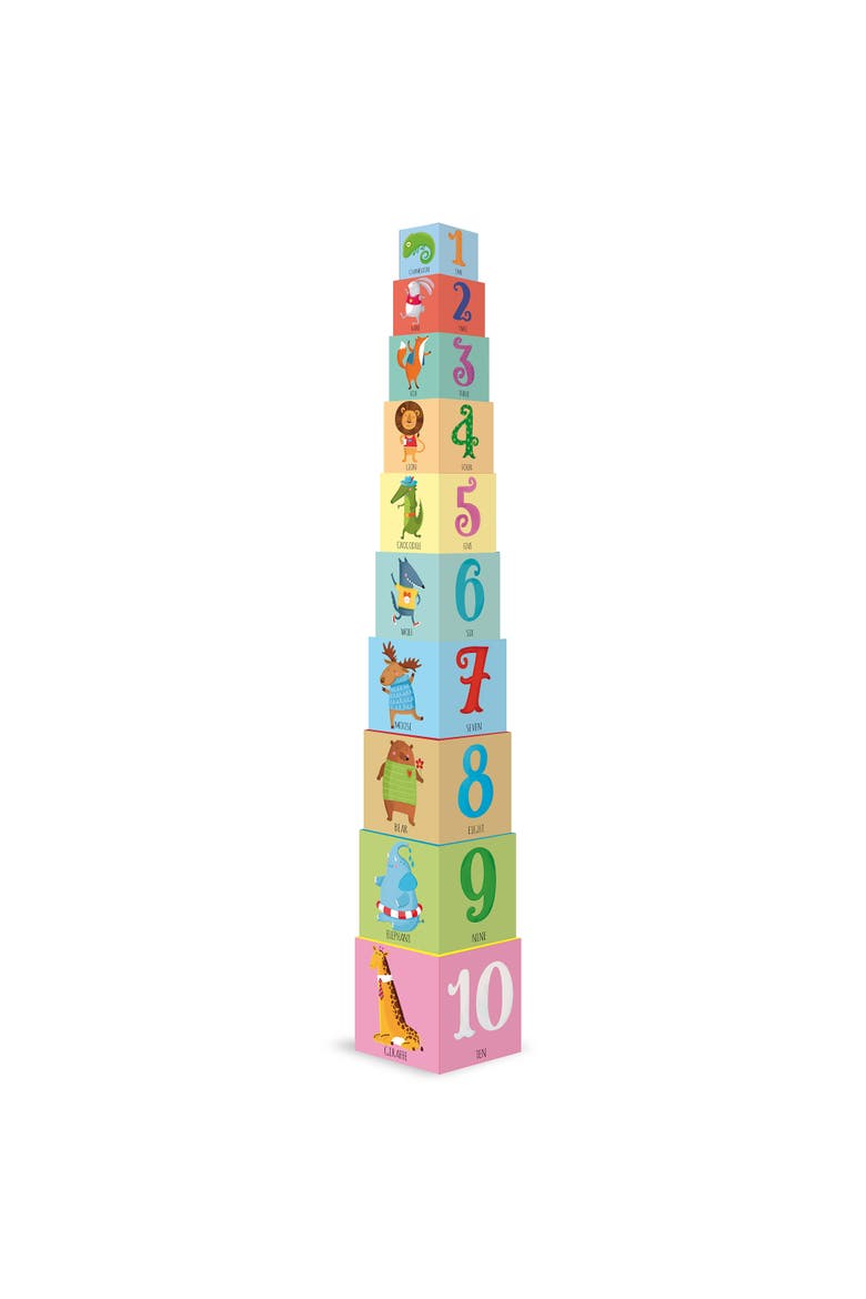 Edublocks Animals 10 Stacking Cubes & Booklet, Alternate, color, Multicolored