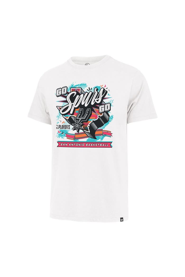 Men's '47  White San Antonio Spurs 2026 NBA Playoffs Round Two Franklin T-Shirt, Alternate, color, White