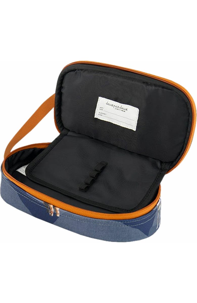 Deux par Deux Boy's Pencil Case Navy Printed Moutains Animals, Alternate, color,