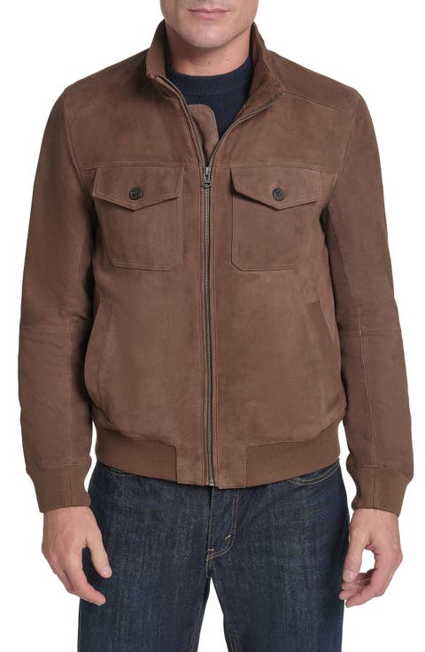 Suede Bomber Leather Jacket