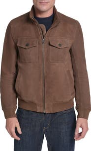 Cole Haan Suede Bomber Leather Jacket