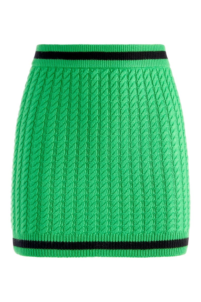 Ingrid Wool Blend Cable Knit Skirt, Alternate, color, GARDEN GREEN/ BLACK
