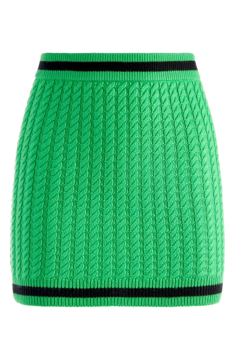 Alice + Olivia Ingrid Wool Blend Cable Knit Skirt, Alternate, color, 