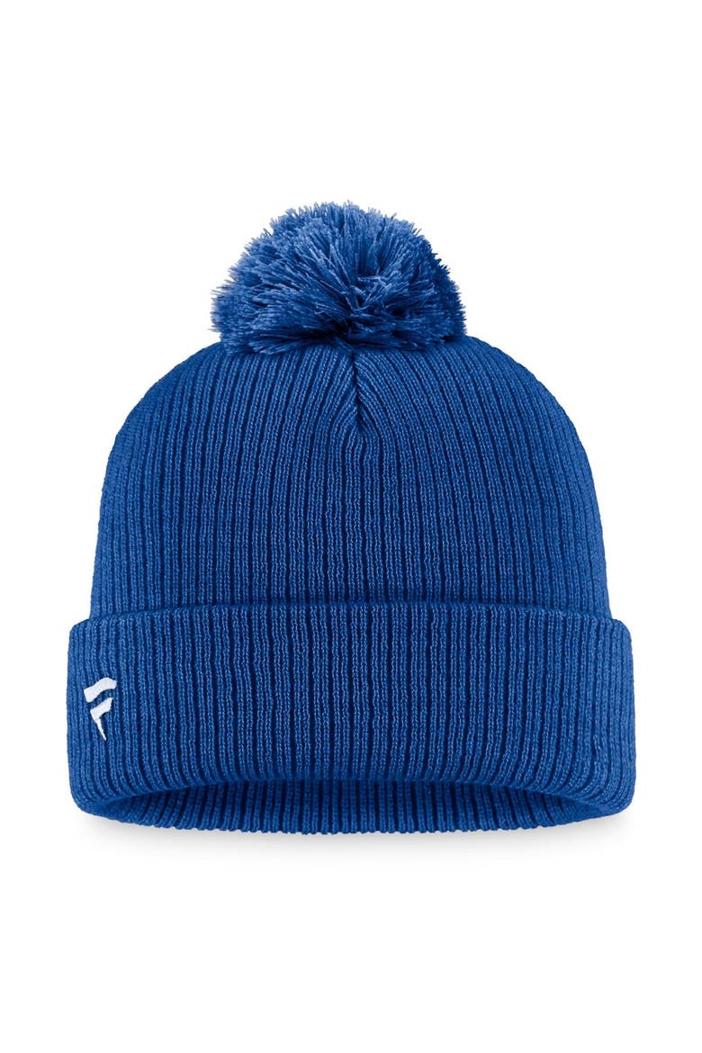 Men's Fanatics Branded Royal New York Islanders Core Primary Logo Cuffed Knit Hat with Pom, Alternate, color, Royal