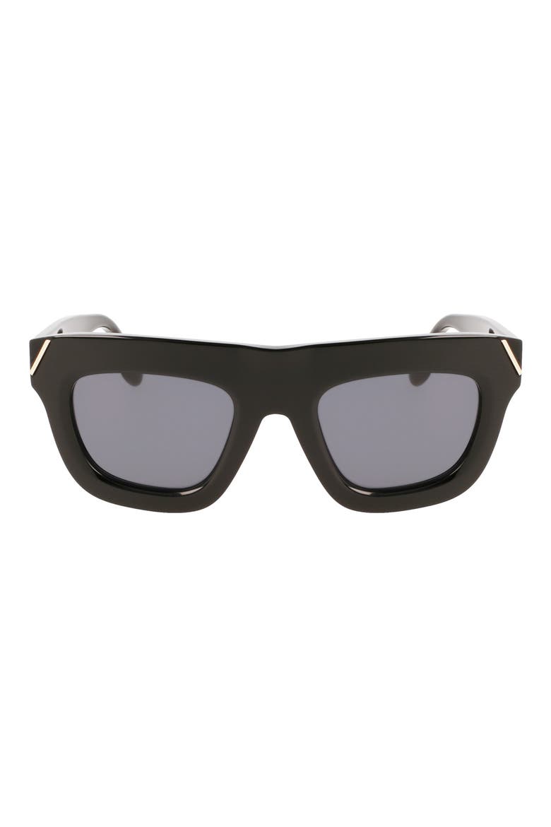 51mm Sculptural Square Sunglasses, Main, color, BLACK