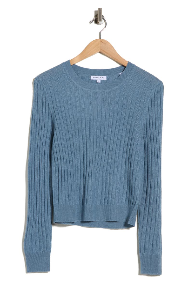 Cheval Merino Wool Crewneck Sweater, Main, color, LAKE MIST
