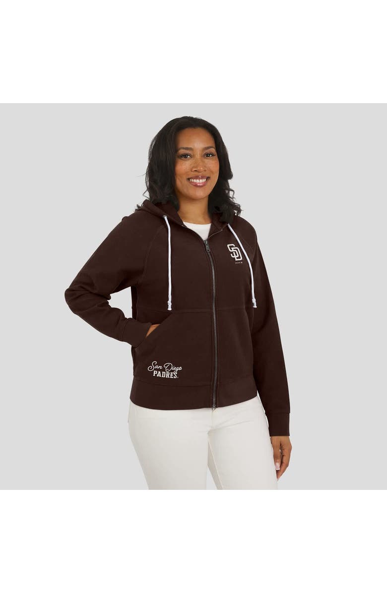WEAR by Erin Andrews Women's WEAR by Erin Andrews Brown San Diego Padres Vintage Full-Zip Raglan Hoodie, Alternate, color,